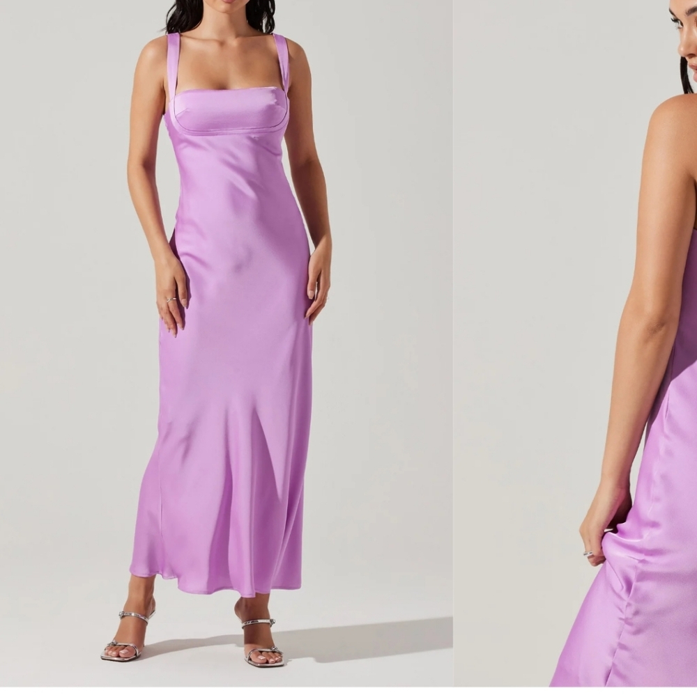 Lavender satin dress